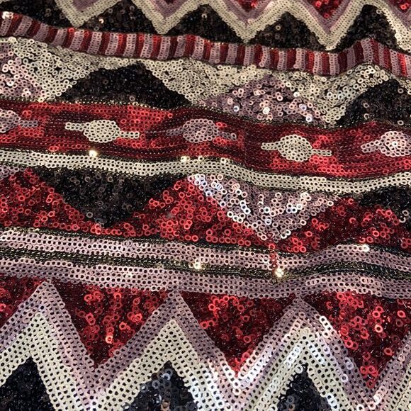 Pink Martini Women, Sequined Multicolor Geometric Skirt Size M - Picture 2 of 10